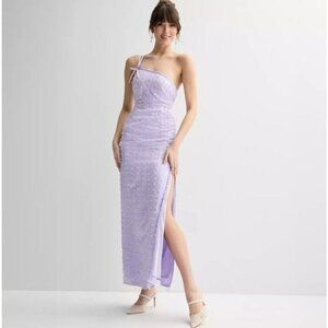 NWT Juniors' Violet Weekend Pearl Embellished One Shoulder Gown sz 7/8